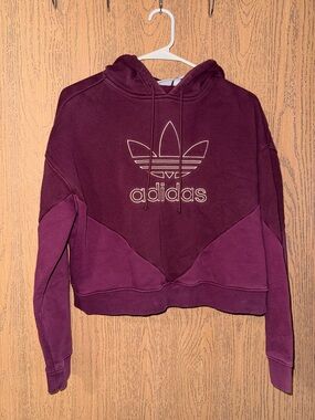 adidas Two-Tone Purple Cropped Hoodie Sweatshirt